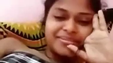 College girlfriend showing boobs on video call