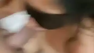 Blindfolded girl gives a deep Indian blowjob to her boss