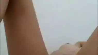 Horny girlfriend spreading legs and pussy show to lover