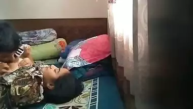 Lovers quick fucking caught by friend in his room